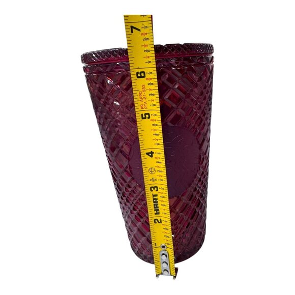 Starbucks 2021 Holiday Red Jeweled Plastic Tumbler Cold Cup 16oz Christmas - Picture 5 of 8
